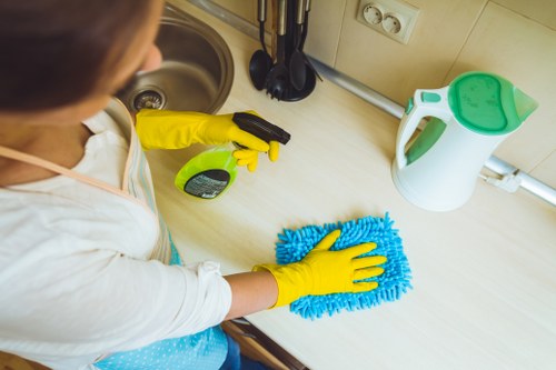 Cleaning a reception and entrance area for a CR0 business