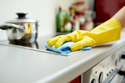 Local cleaners maintaining a Croydon office reception area